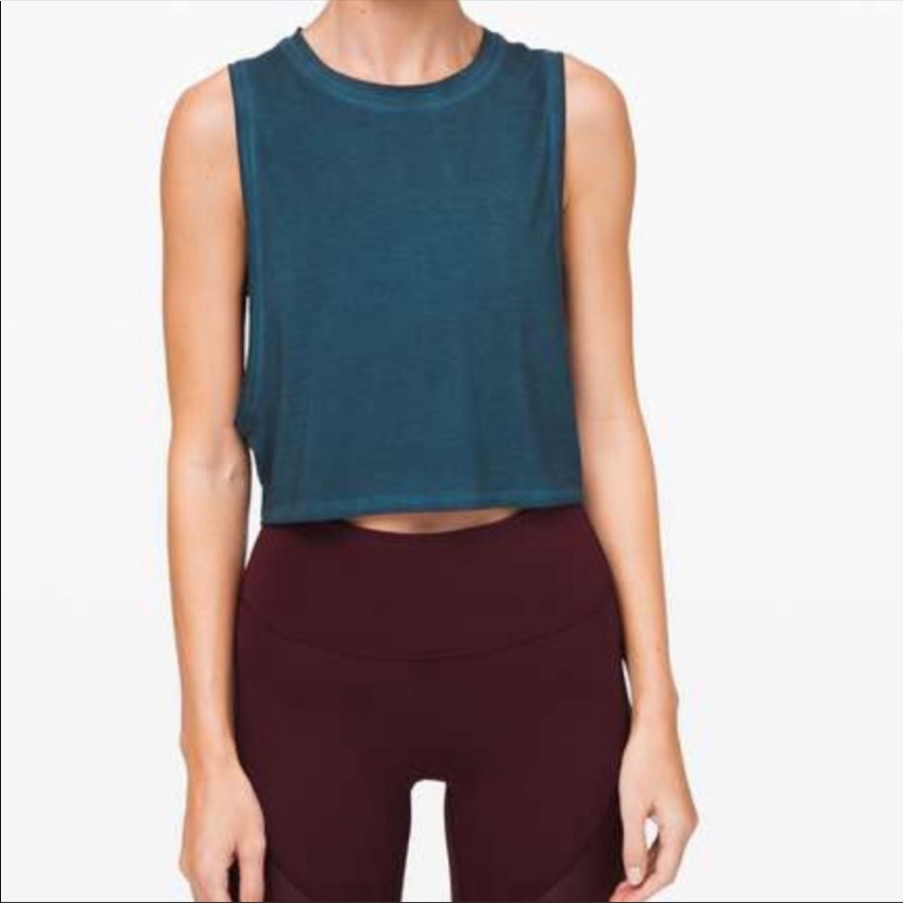 lululemon faded blue muscle love tank